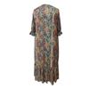 Women's Ruffled Dress Ethnic Style Printed Short-sleeved V-neck Loose Plus Size Long Dress