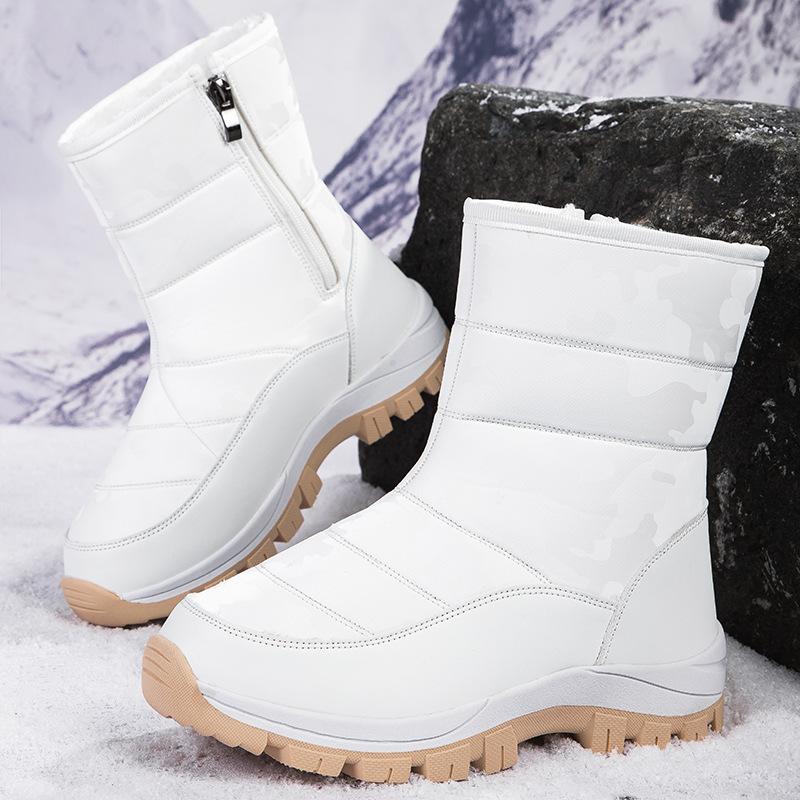 Fashion Women's snow boots northeast new cotton shoes in winter with wool thickened zip waterproof non-slip snow ankle boots D519