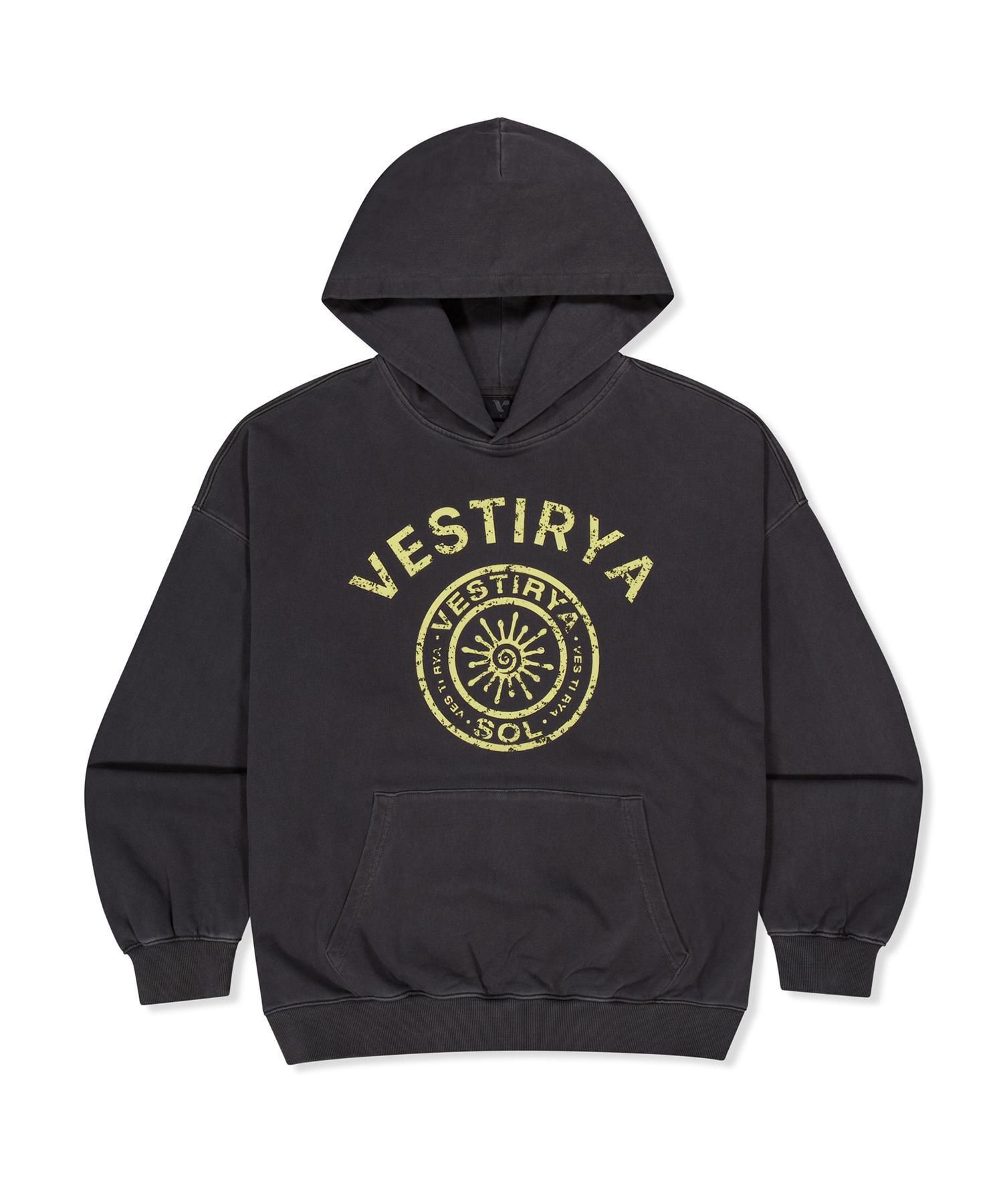 Bestiria Varsity Emblem Over Fit Hoodie Charcoal M
