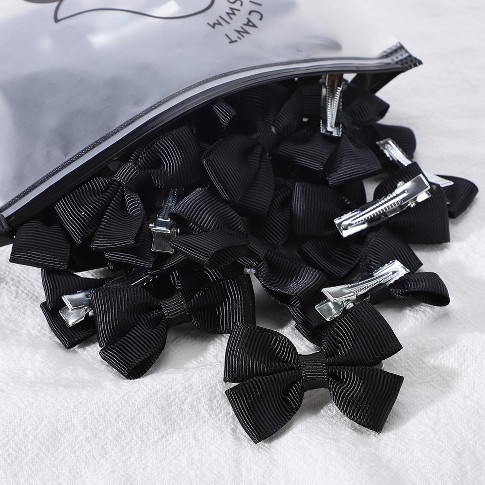 5Pcs/Set Solid Hairpins for Baby Grosgrain Ribbon Bows Hair Clips Boutique Handmade Headwear Girls Baby Hair Accessories