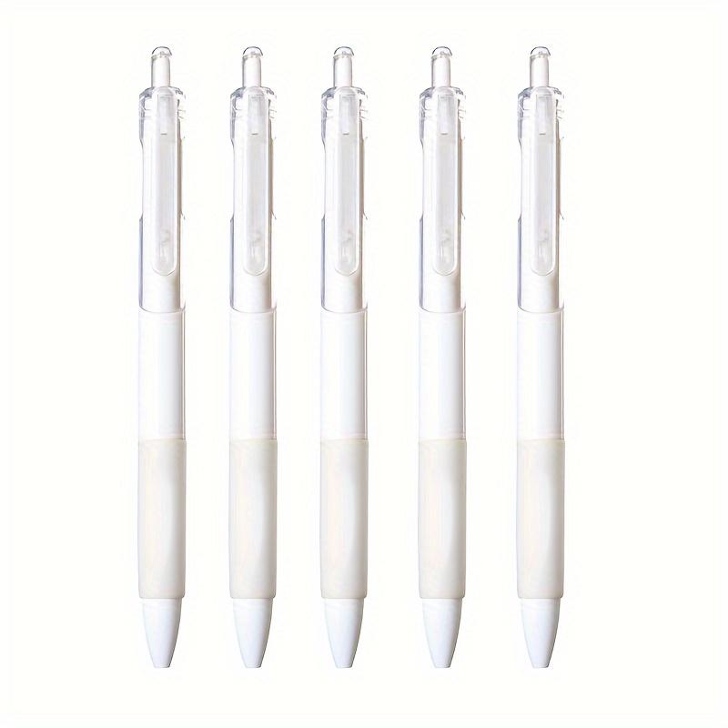 

5pcs Retractable Gel Black Ink Rollerball Pens Office White Pen, Back To School, School Supplies, Kawaii Stationery,Writing Pens black белый