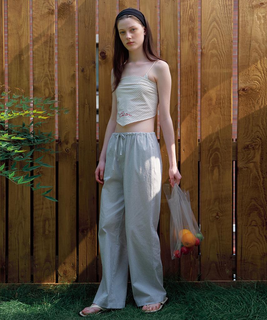 BUT'TON Seersucker Band Pants (Ivory)