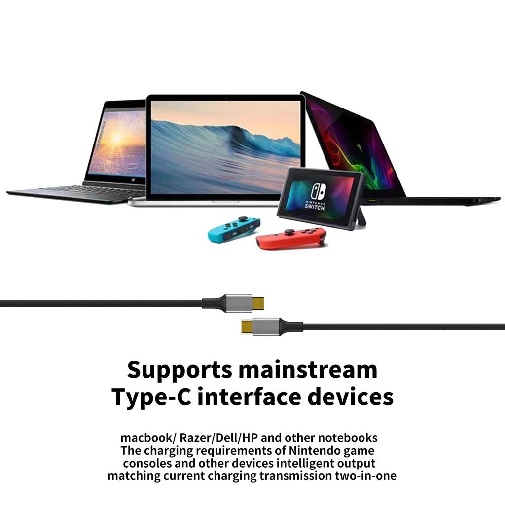 ARZOPA Kabel USB C na USB C s video výstupem Kabel pro rychlé nabíjení pro a Přenosný Kabel Type-C pro rychlé nabíjení a přenos dat, Výstup, 60W, 3.3 Type-C