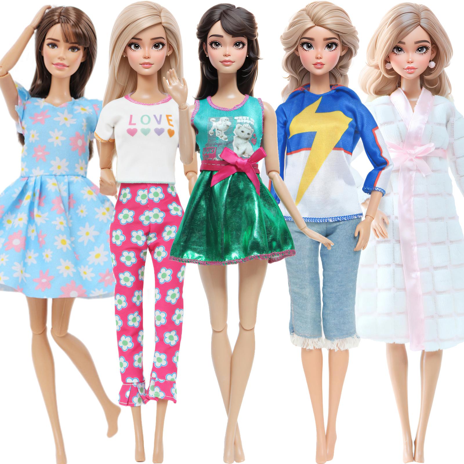 

5 Набор одягу для ляльки, сукні, блузки, штани, святковий одяг для ляльки 30 см, одяг, дитячий подарунковий набір, іграшки (Жодних ляльок)