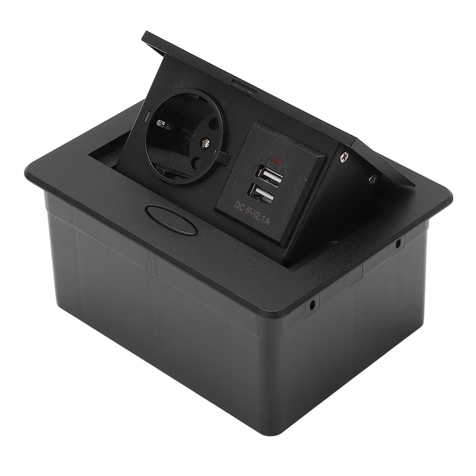 

Desktop Socket Dual USB Port Bounce Table Power Strip Waterproof Connection Box Desktop Outlet Standard