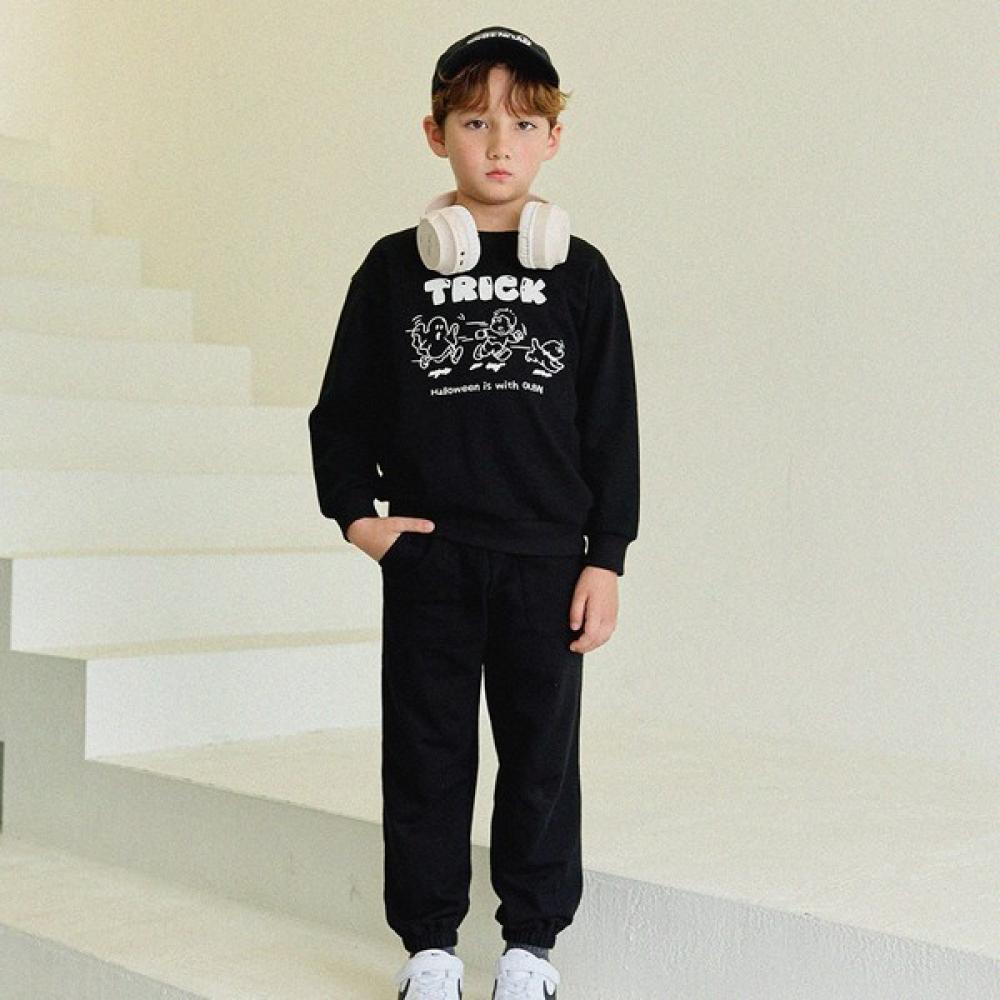 

Olivan Simple Graphic Sweatshirt Top And Bottom Black blacks/110