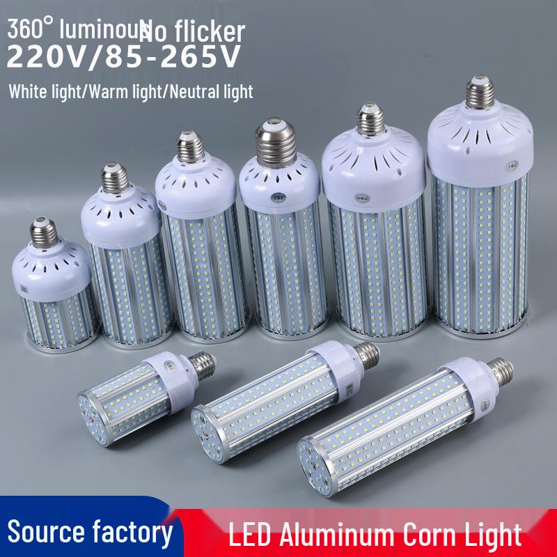 

Светодиодная лампа-кукуруза высокой мощности без мерцания для бытового, уличного или дворового освещения - Энергосберегающая лампа с алюминиевым винтовым цоколем 30W - Daylight 6500K