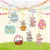 DIY Easter Party Decorations Easter Egg Swirl Banner Hanging Ornaments for 8pcs Festive Decorations