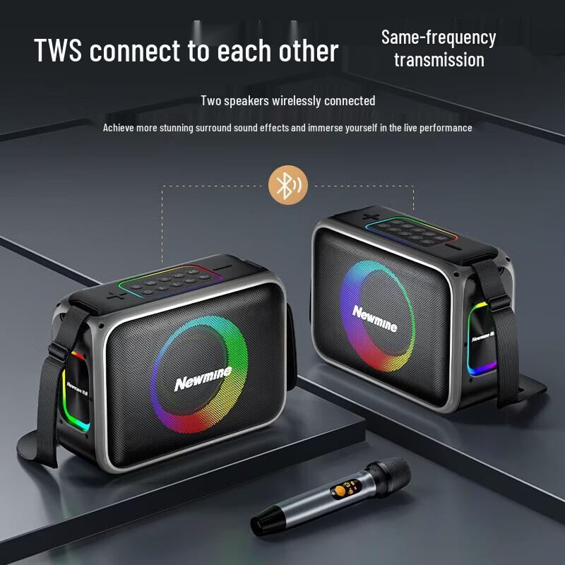 Newmine MC98 Portable Outdoor Bluetooth Speaker with Microphone CN plug (adapter included)