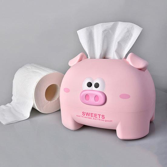 Scatola porta fazzoletti con coperchio rimovibile, forma animale, grande capacità, creativa, Mucca Maiale Auto, Porta scatola fazzoletti, Articoli per la casa