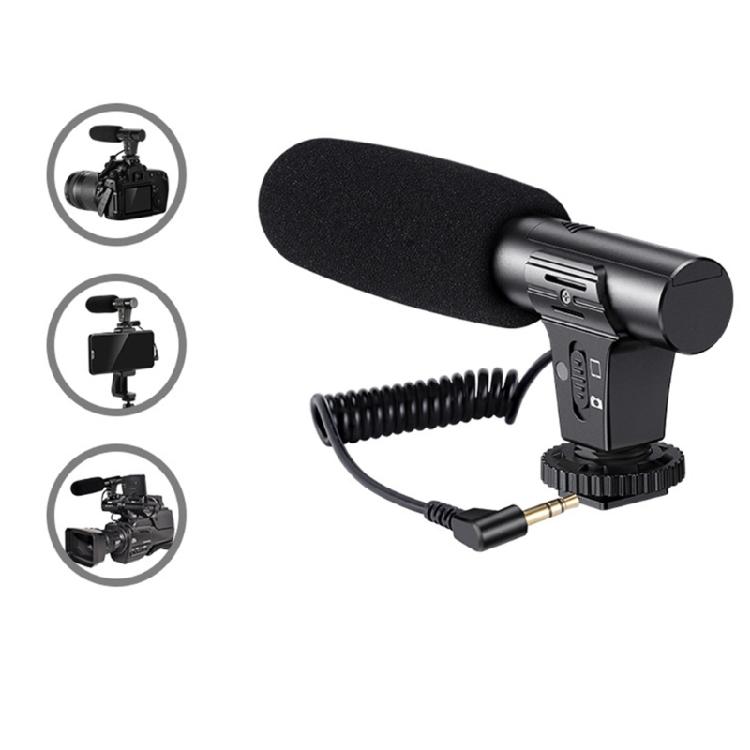 Sensitive DSLR Microphones 70Hr Continuous 3.5mm Sound Output For Live Broadcasts Video Recording
