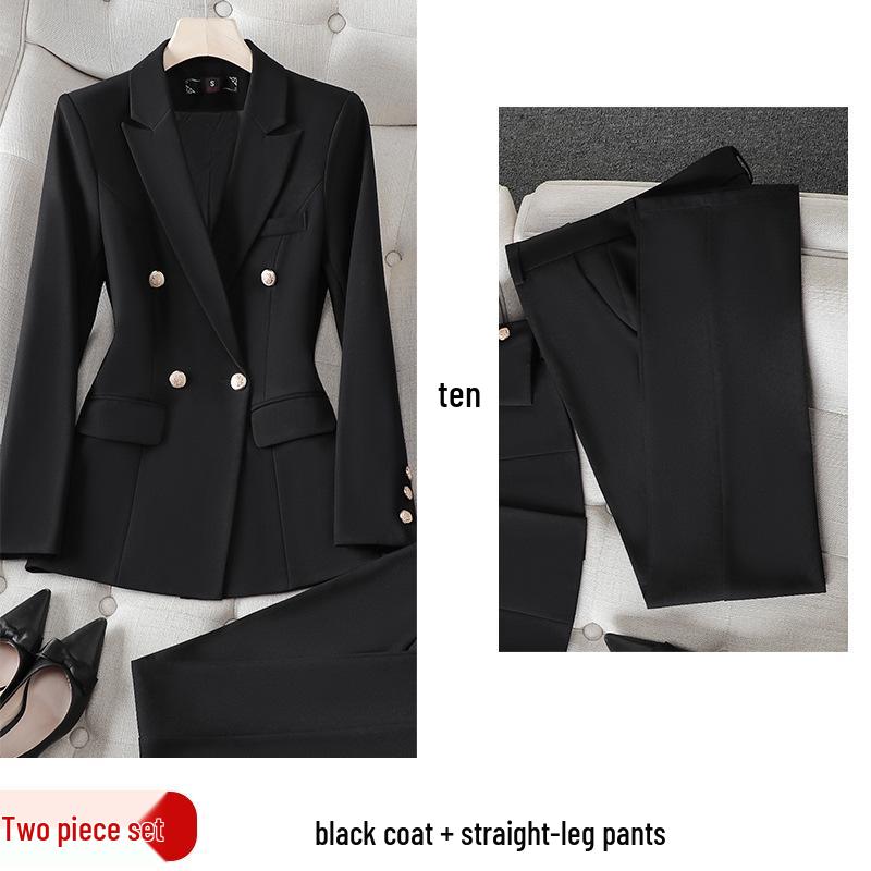 Women's Professional Suit Set: Elegant Spring/Autumn Attire for College Interviews & Hotel Manager Uniform.