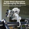 Outdoor aluminum alloy mobile phone holder 360 °+180 ° rotating motorcycle navigation phone shock-absorbing riding accessories