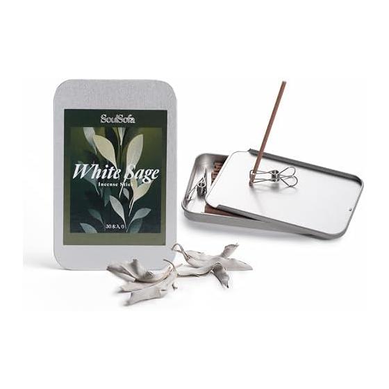 White Sage Incense for Purification [100% Natural Ingredients / Space Purification] Incense Stick No Incense Holder Required (Mobile Case/Clip