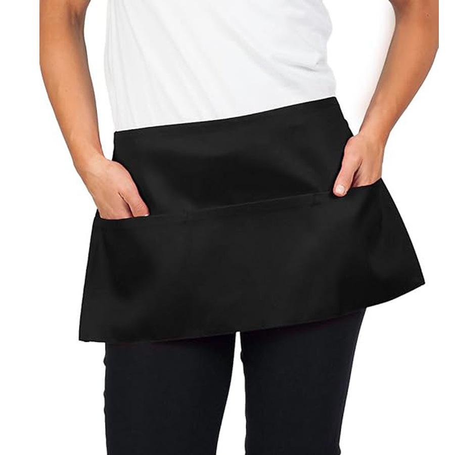 Waterproof Server Waist Apron – Black Stain Resistant RestaurantBreathable & Lightweight – Perfect for Hotel Kitchen Bistro Cafe