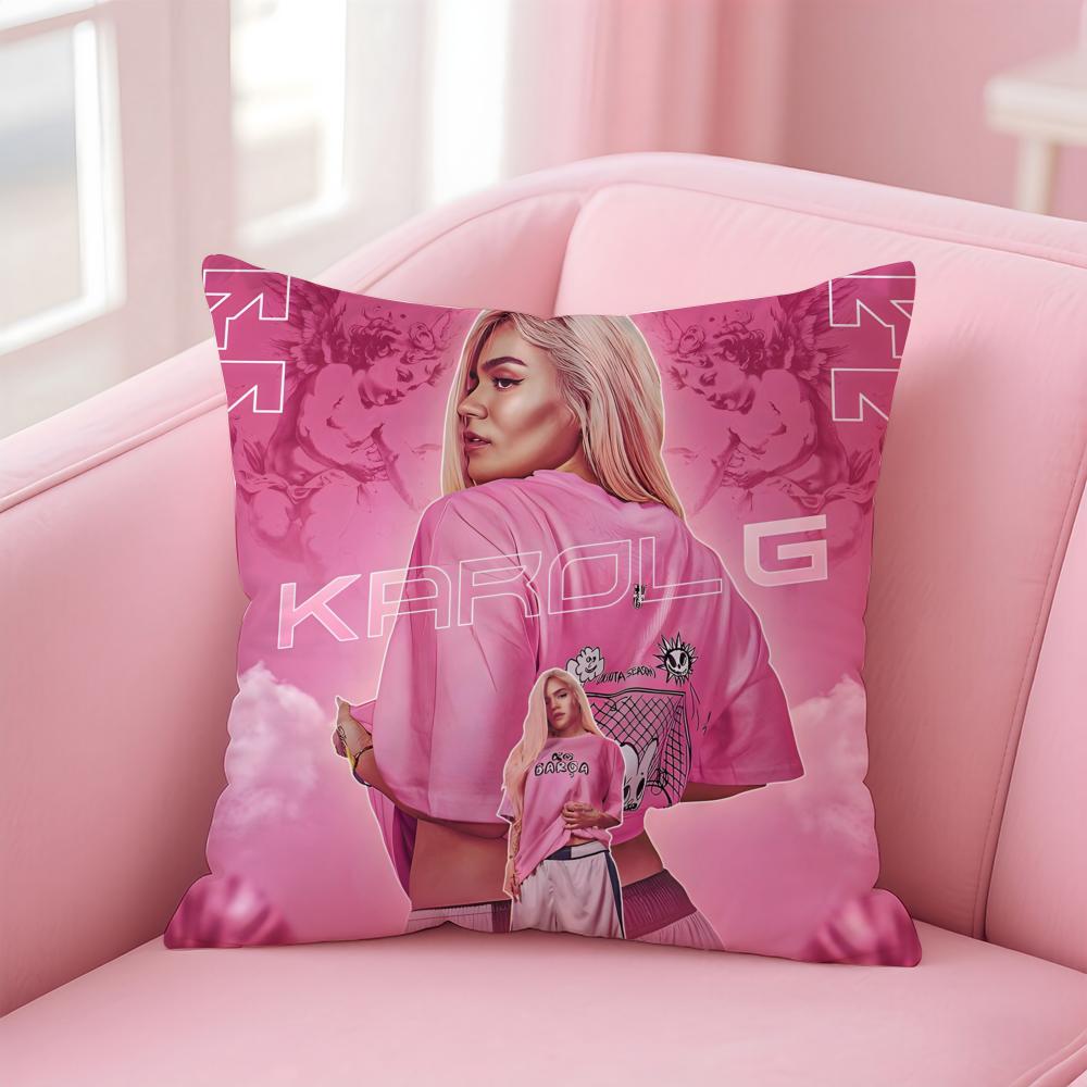 Singer Album KKAROL G Cushion Cover Pillow Case Soft Friendly Fabric Concealed Zipper