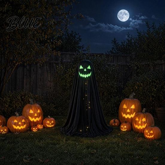 Reusable Halloween Decor Ghost Decoration for Outdoor Large Light Up Standing Ghost Theme Adjustable Spooky Black Porch Yard Lawn Wall Hanging