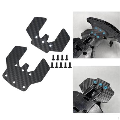 2 Pieces Skid Plate Carbon Fiber Sturdy Fittings Black Compatible RC Car Part Replace Parts Easy