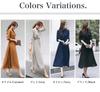 JINJUDUO Long Sleeve Pleated Fashionable Plain Button Closure Long Dress with Waistband and Belt Women's Autumn/Winter Dress, (Gray, XX-Large)
