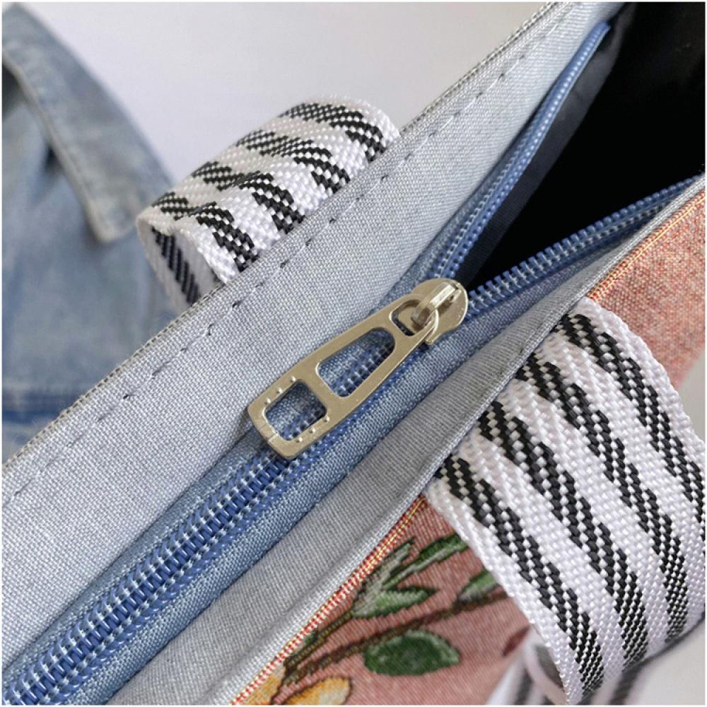 Canvas Bags Handbag For Women Shopper Cute Cat Shopping Tote Bag With Zipper Designer Bag Japanese Style Cartoon Large Shoulder Bags