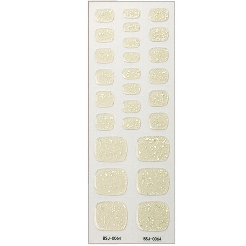 Gel Nail Toe Strips Semi Cured Full Cover Gel Nail Sticker Manicure Decals