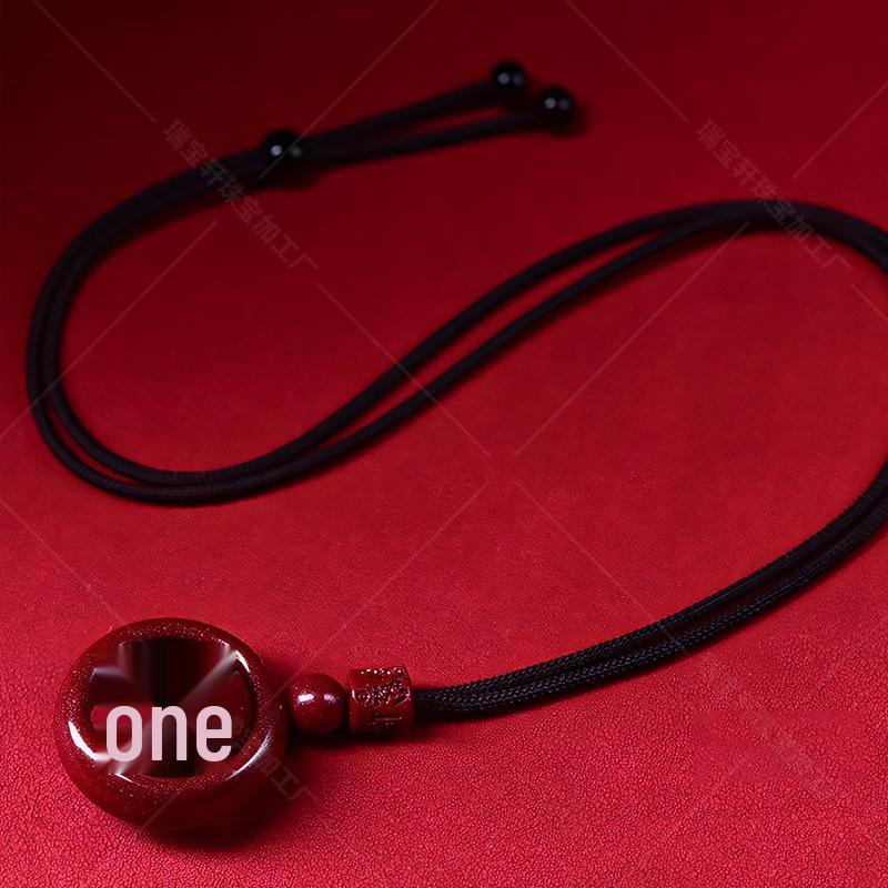 Fioletowo-złoty naszyjnik z zawieszką z mantrą sześciosylabową cynobru: Amulet na szczęście dla mężczyzn i kobiet