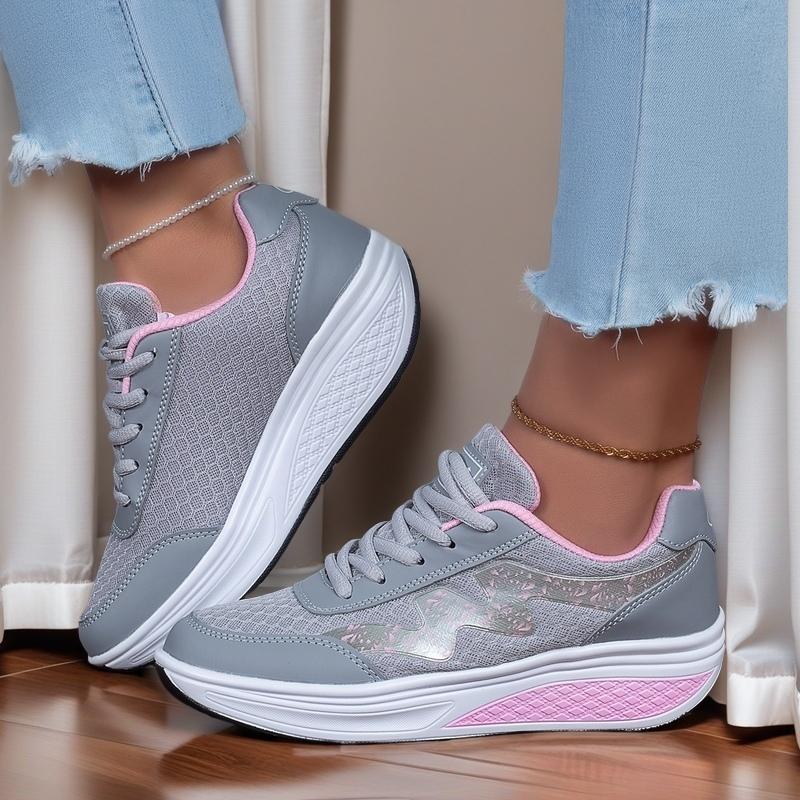 36-43 Women's Plus Size Simple and Fashionable Thick Soled Casual Sports Shoes Rocking Shoes Height Increasing Women's Shoes