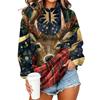 Damen Trendy Print Halbzip-Sweatshirt Leichter Lässiger Pullover für den Alltag