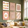 Fall Wall Art Bundle Autumn Prints Poster Pumpkin Leaves Apple Gingham Decor Cozy October & Fall Quotes Print Poster Gift