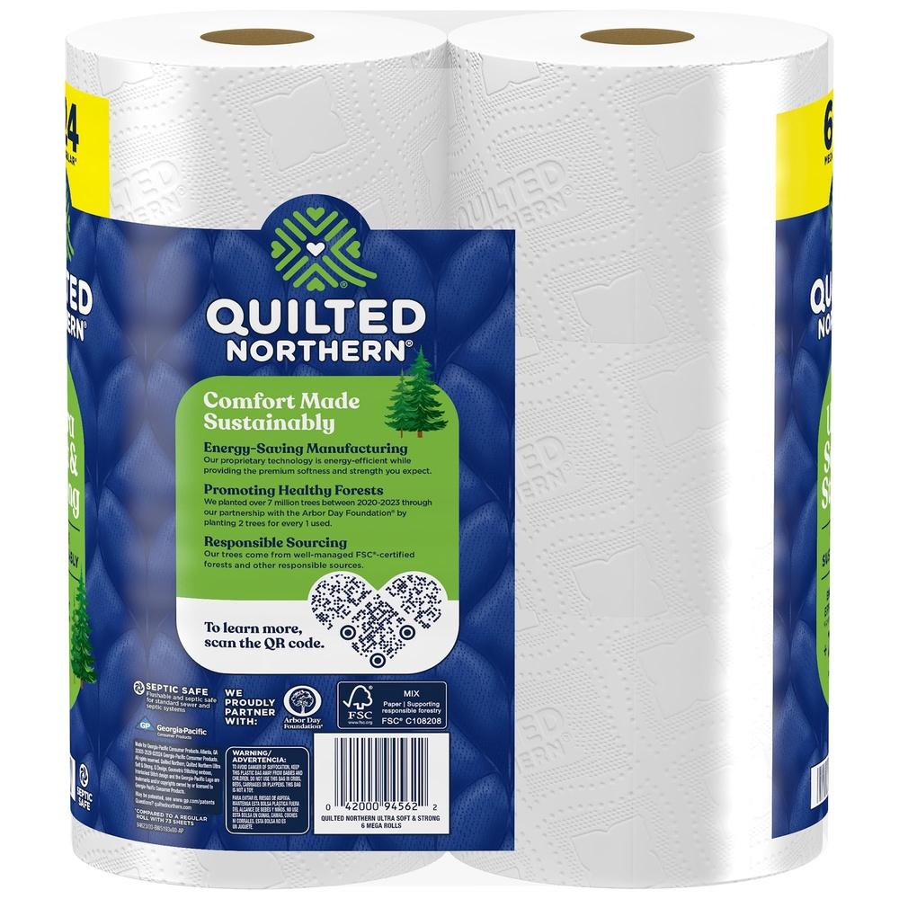 Ultraweiches Starkes 2-lagiges Toilettenpapier 6 Mega-Rollen je 295 Blatt Kläranlagengeeignet Unparfümiert Stärker Langlebig Umweltfreundlich Baum