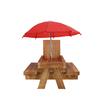 Matarbord med Paraply Trä   Matarbord Picknickbord med Majskolshållare för Gård och Veranda Dekoration