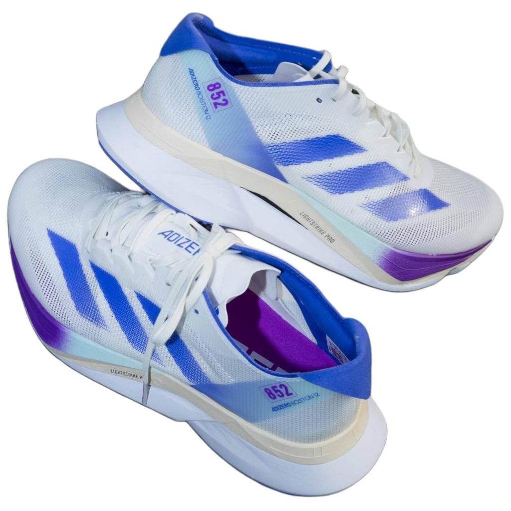 Adidas Adizero Boston 12 Hong Kong Marathon Unisex Sneakers White Footwear-White Cobalt-Blue JR5859