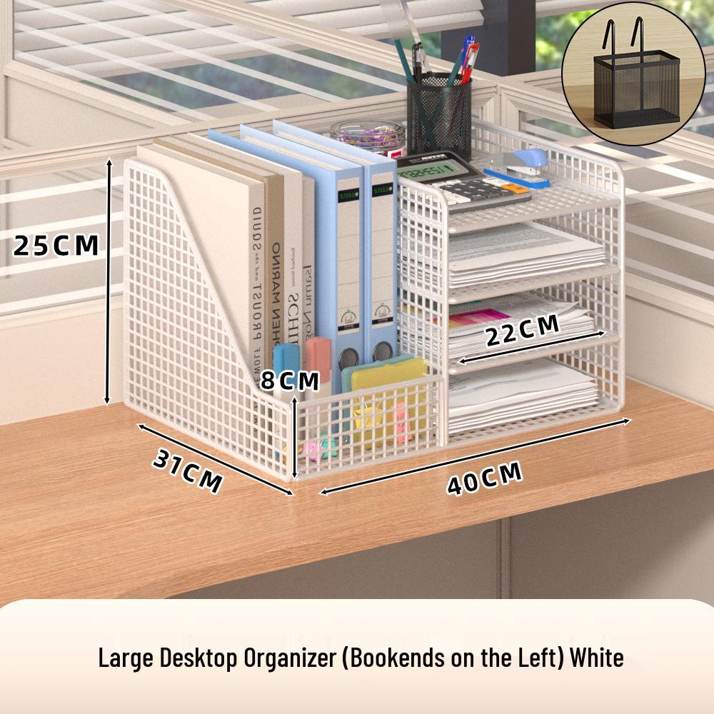 Multi-Layer Desk Organizer for Office Supplies and File Storage