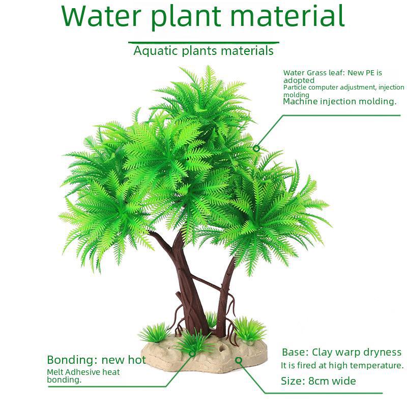 Fish Tank Landscaping Decoration: Simulated Water Plant & Sand Table Bonsai Ornament CB-E80