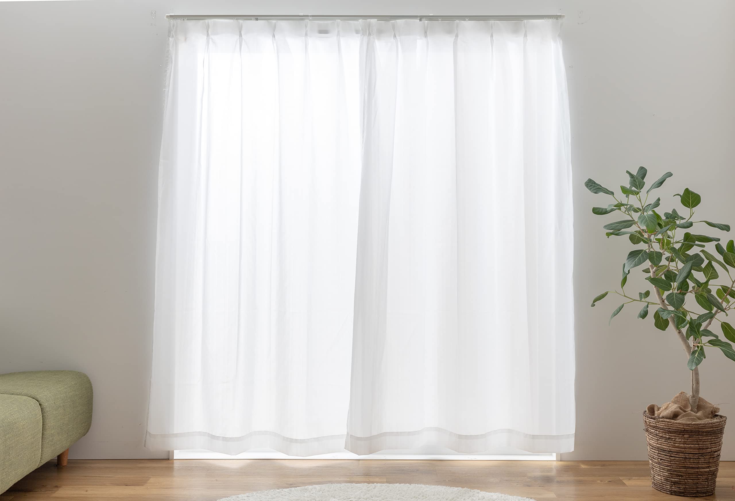 

Univer Lace UV Protection Light Privacy 200cm Wide x 228cm 1 Panel Curtains, (Over 75%), Filtering, Protection, Long, Washable, White, Muut, белый
