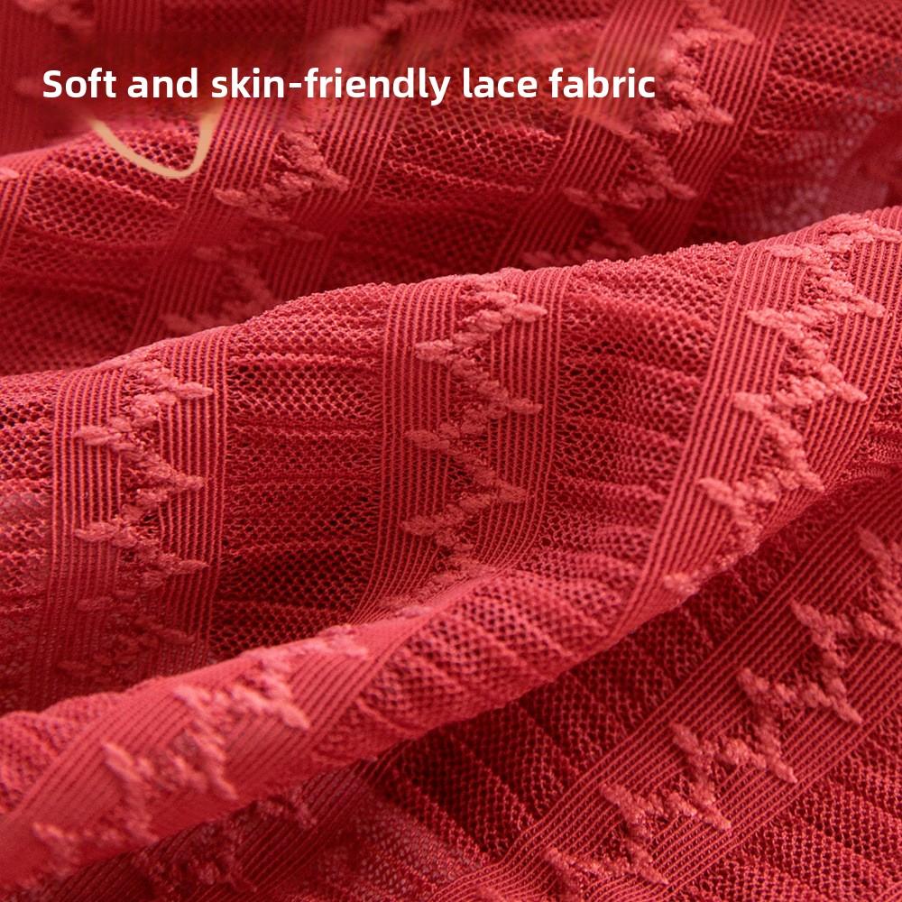 Large Size Female Spring and Summer Thin Lace Seamless Waist Antibacterial Extended Crotch Triangle Briefs