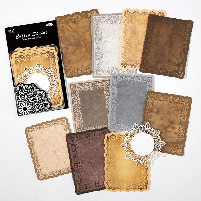 30pcs/1 lot Material Paper Lace Display Room Series Vintage Lace Hand Account DIY Material Decoration