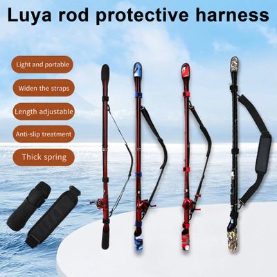 Protector de caña de pescar Correa para el hombro ajustable plegable portátil anticolisión punta de caña de pescar funda protectora funda accesorios de pesca