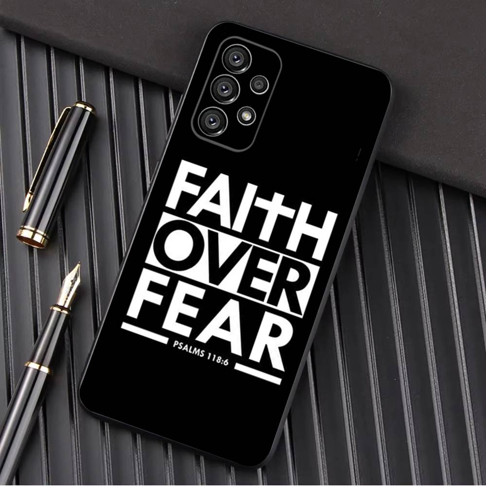 Verse of The Christian Bible Jesus Phone Case For Samsung Galaxy A13,A21s,A22,A31,A32,A52,A53,A71,A80,A91 Soft Black Shell