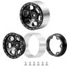 RCMAZO 4-Piece 1.3" Beadlock Wheel and Tire Set, 70mm Rubber Crawler Tires and 1.3" Aluminum Beadlock Wheel Hubs for 118 TRX4M, 124 SCX24, and FCX24