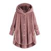 Cozy Women Winter Solid Fluffy Coat Overcoat With Button Jacket And Loose Sweater