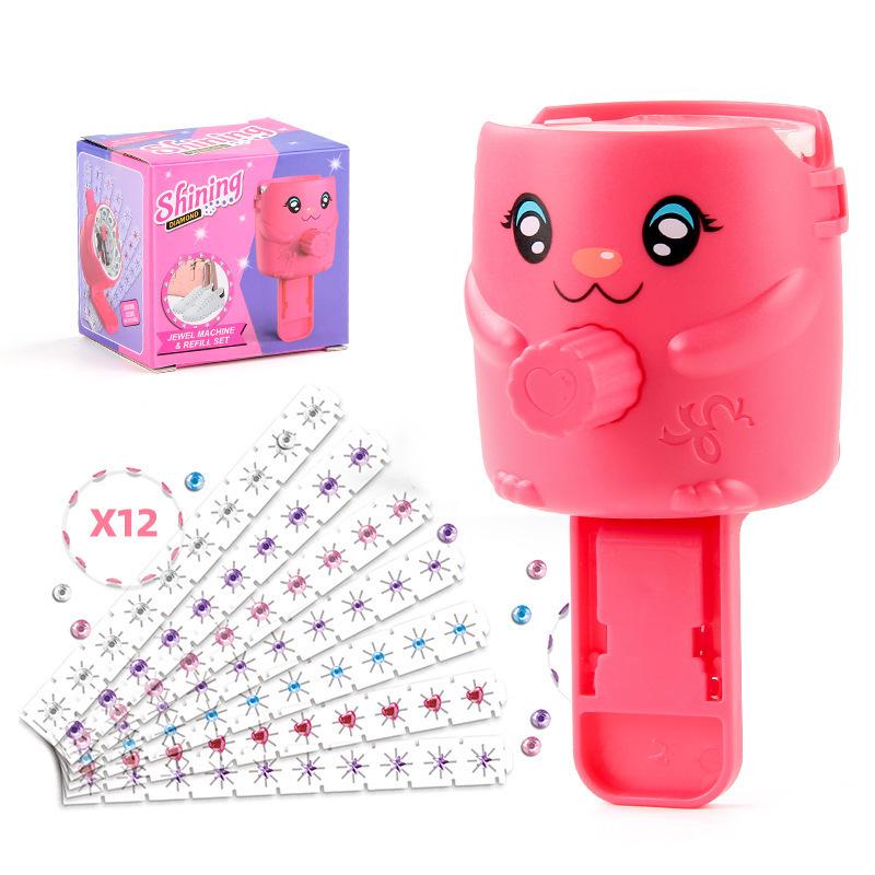 Role-Playing Braiding and Rhinestone Hair Machine Toy for Kids