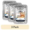 3 Pack Large Aluminum Foil Takeout Pans with Folded Lids Disposable Meal Prep Cooking Storage Casserole Containers Eco-Friendly