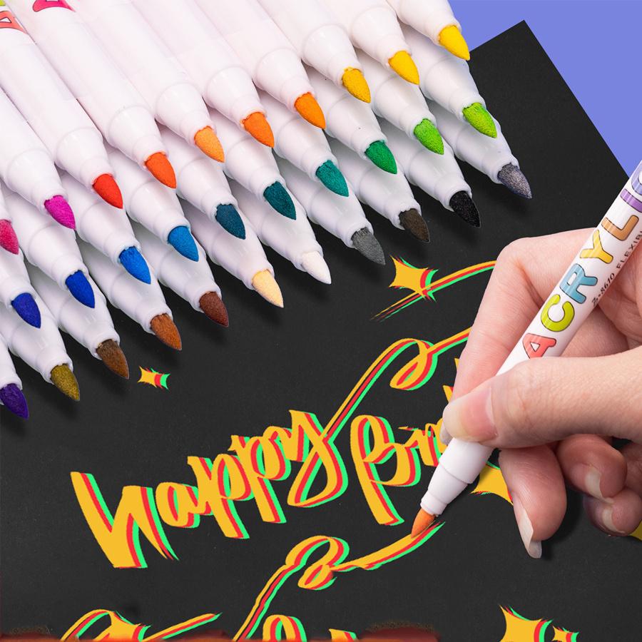 Conjunto de 18-84 canetas marcadoras de tinta acrílica, caneta marcadora à base de água com ponta macia, ponta de pincel macio, tons de pele, marcadores de arte para pedras, azulejos, vidro, cerâmica, madeira