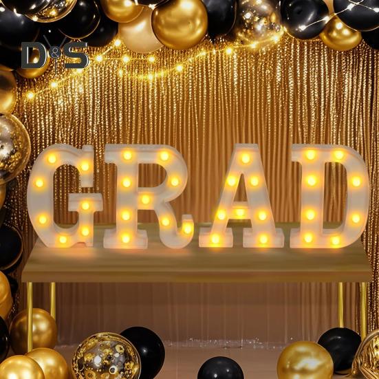 Leuchtbuchstaben für den Absolventen 2025, LED-Buchstabenschilder „Congrats“ für die Abschlussfeier im Kindergarten, der Vorschule, der High School und der Hochschule