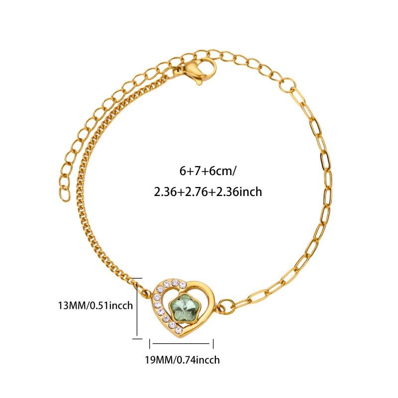 Best-selling love zircon pendant k gold-plated stainless steel bracelet women's personality light luxury jewelry