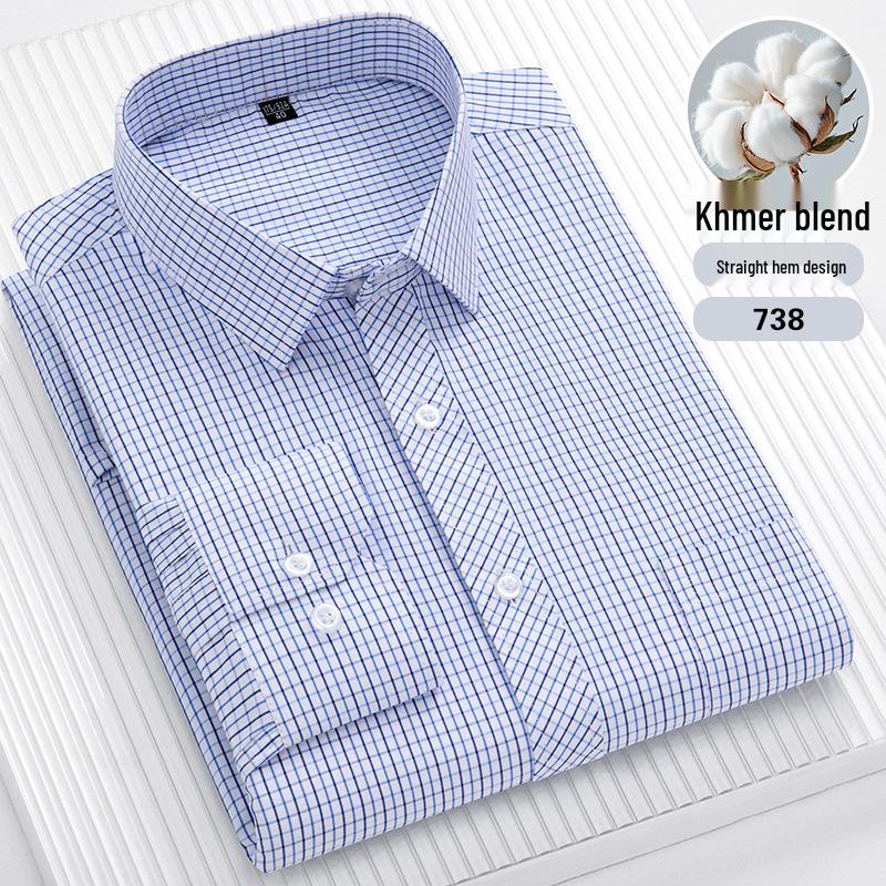 Cămașă cu mâneci lungi cu dungi pentru bărbați, mărime plus: Casual, Respirabil, Tiv drept pentru persoane de vârstă mijlocie și vârstnice