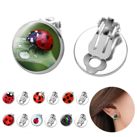 Yousheng 1 Pair Ear Clips Cute Cartoon Decorative Electroplating All Match Anime Jewelry Gift Women Cosplay Animal Circle Dot Party Earrings for Daily
