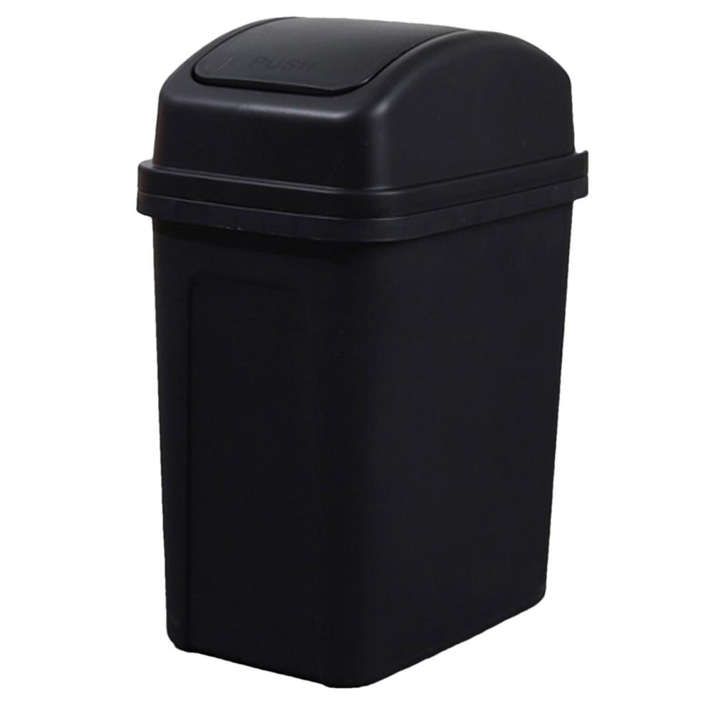 Mini Dual Swing Lid Table Trash Thickened Press Type Swing Cover Large Capacity Kitchen Hotel Bathroom Office Garbage Trash Can