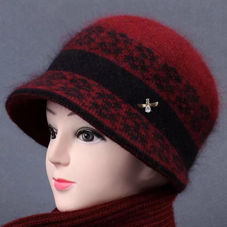 Winter Senior Hat Knitted Casual Warm Wool Hat